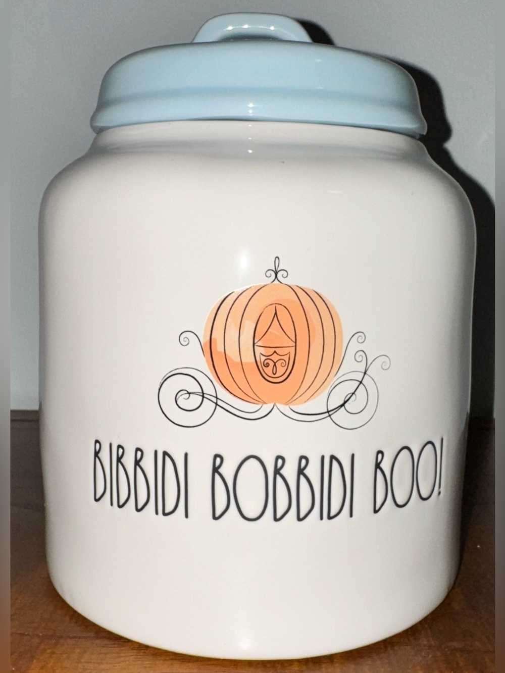 Cute 🥰 Rae Dunn Disney Cinderella pumpkin 🎃 BIBBIDI BOBBIDI BOO Canister Jar 🫙